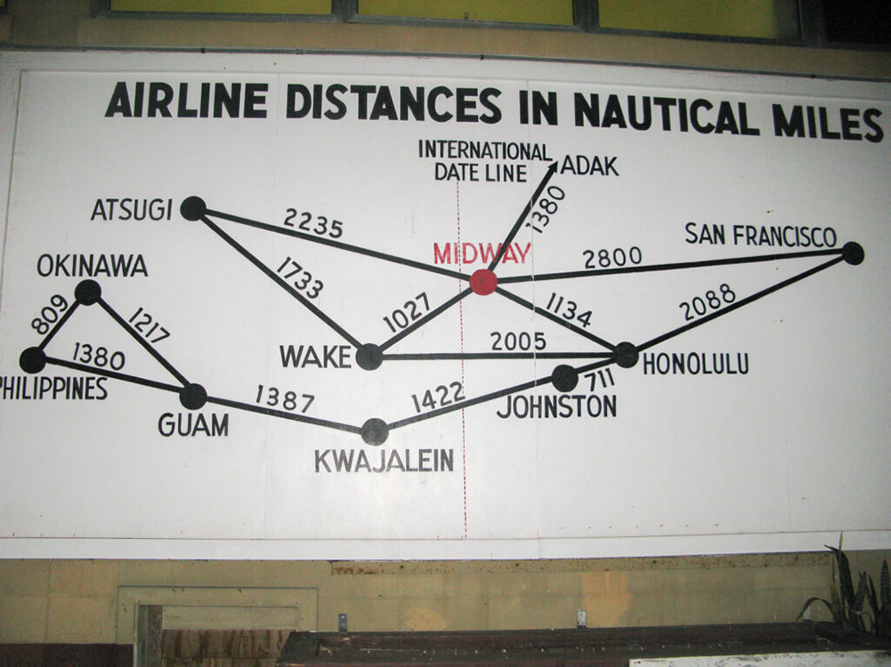 Midway Atoll flight map