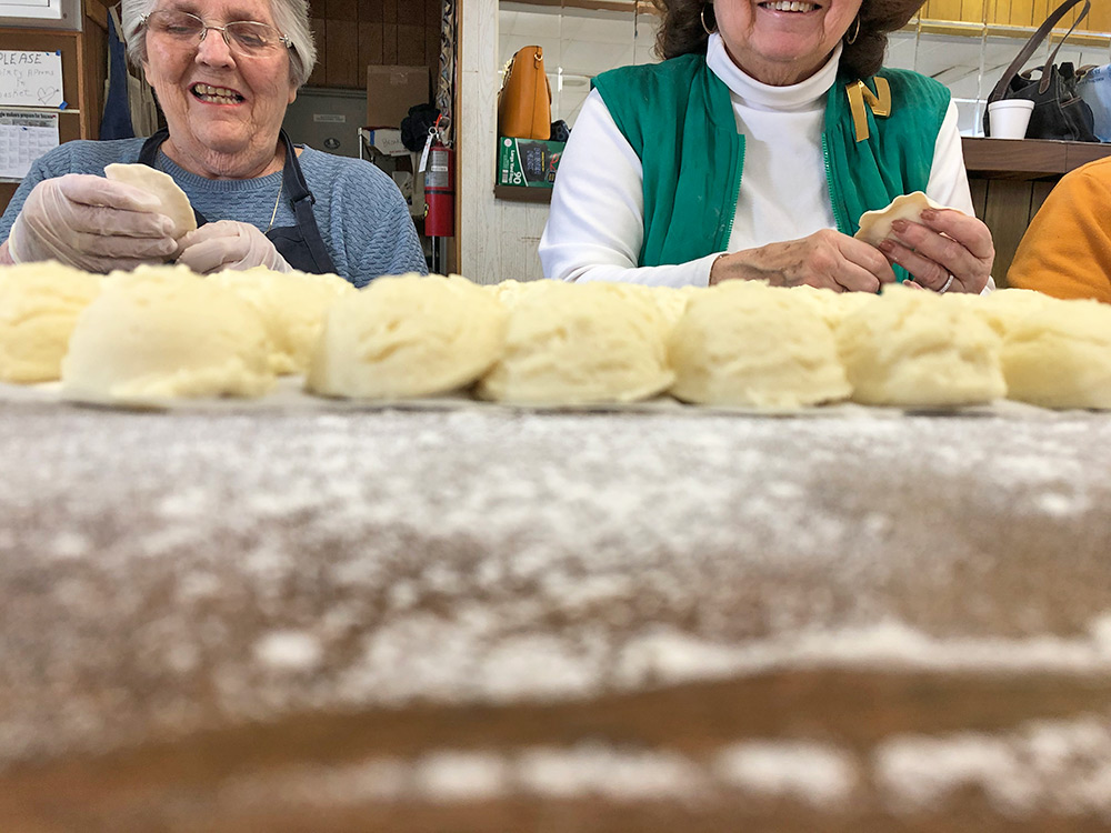 Pierogi pincher making the perfect crimps on each dumpling